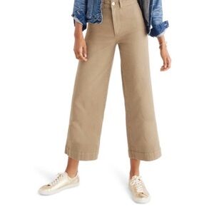 Madewell Women’s Wide Leg Emmett Ankle Length Cropped Jeans, Dark Tan Size 29